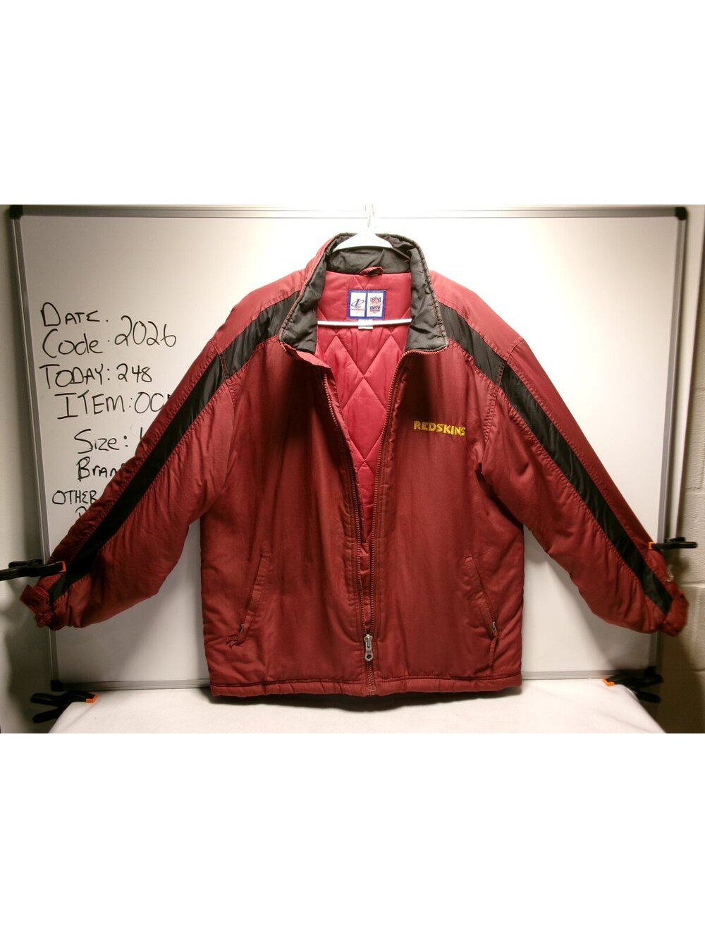 Washington Redskins NFL Red Jacket Size XL